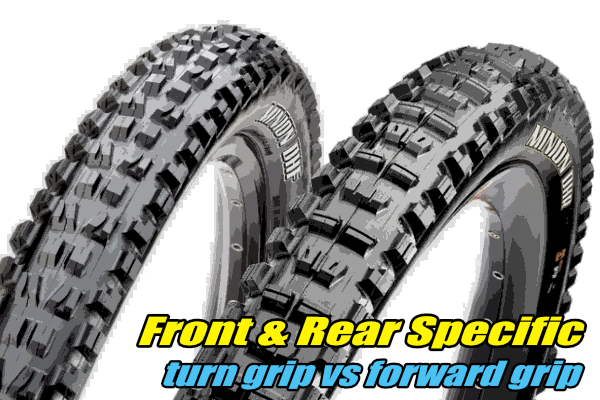 mtb tyres front rear specific