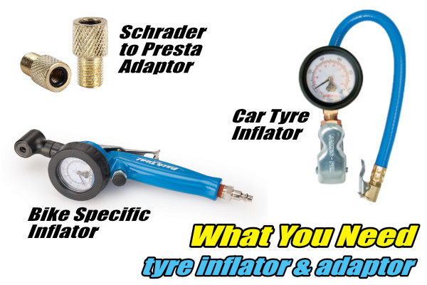 tyre inflator presta adaptor