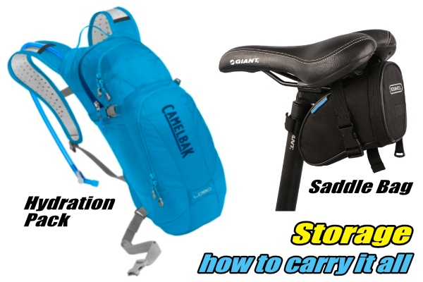 hydration pack saddle bag storage